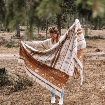 Wolldecke SONORA, Steppenwolle, Nachhaltige Wohndecke 130x200cm, Made in EU aus 100% Schurwolle