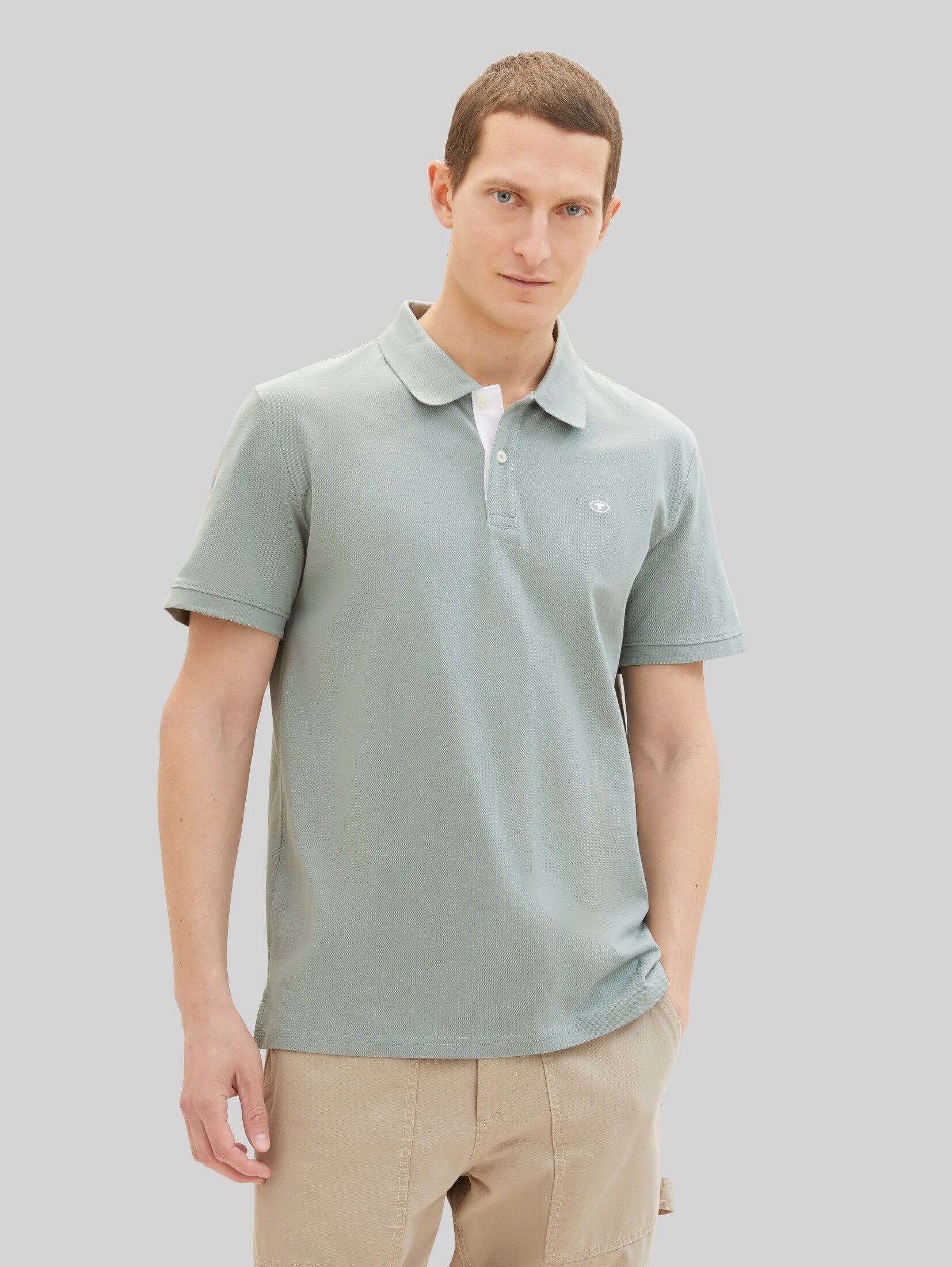 TOM TAILOR Poloshirt Poloshirts (im Einserpack) Piqué Poloshirt mit Logo-Stickerei
