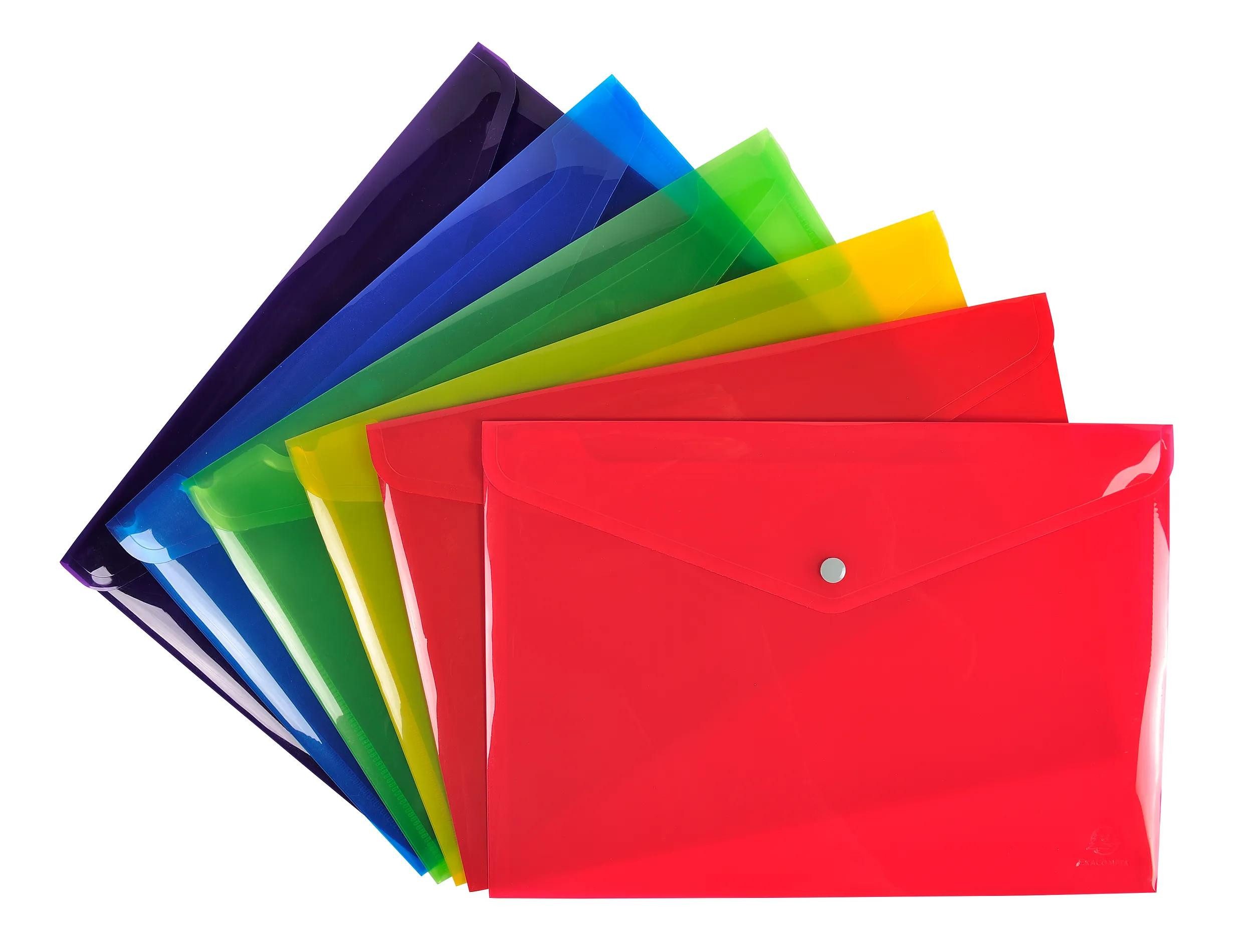 Prospekthülle 30x Tasche mit Druckknopf Iderama aus PP - Farben sortiert - 34450E
