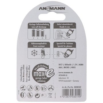 ANSMANN AG Telefon Akku AAA NiMH 800mAh ideal für schnurlose DECT Telefon Akku 800 mAh (1,2 V)