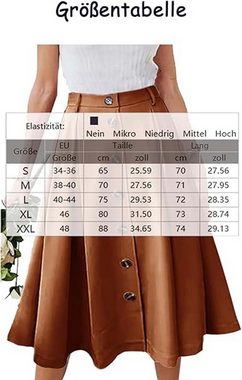 KIKI A-Linien-Rock Midiröcke, lange Röcke mit hoher Taille, Damentaschen, Größe M