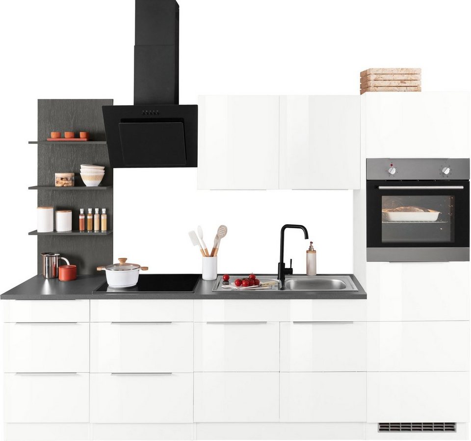 HELD MÖBEL Küchenzeile Brindisi, mit E-Geräten, Breite 270 cm, Wahlweise  mit Induktions- oder Glaskeramik-Kochfeld