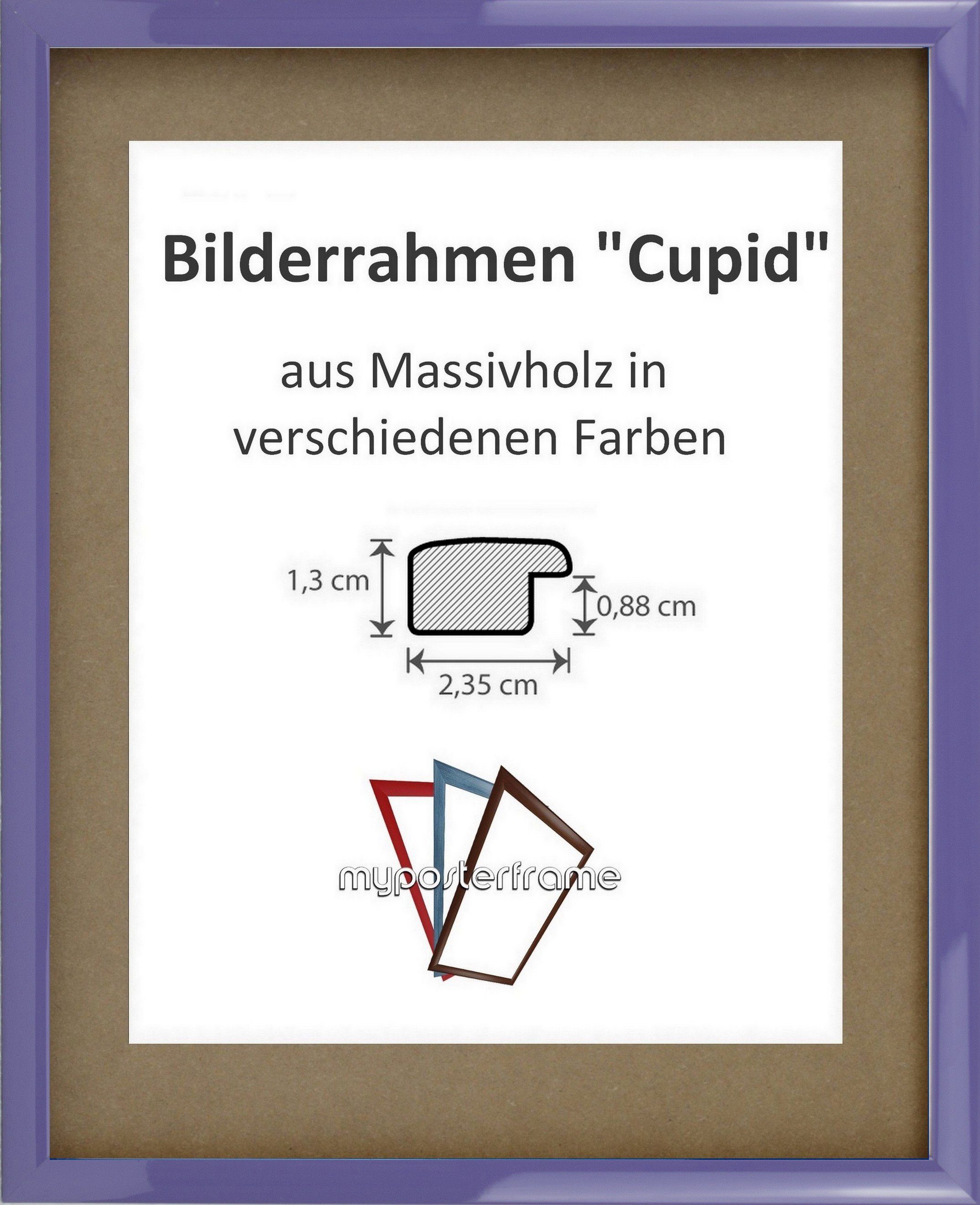 myposterframe Einzelrahmen Bilderrahmen Cupid Bunt, (1 Stück), 20x20 cm, Lila, Echtholz