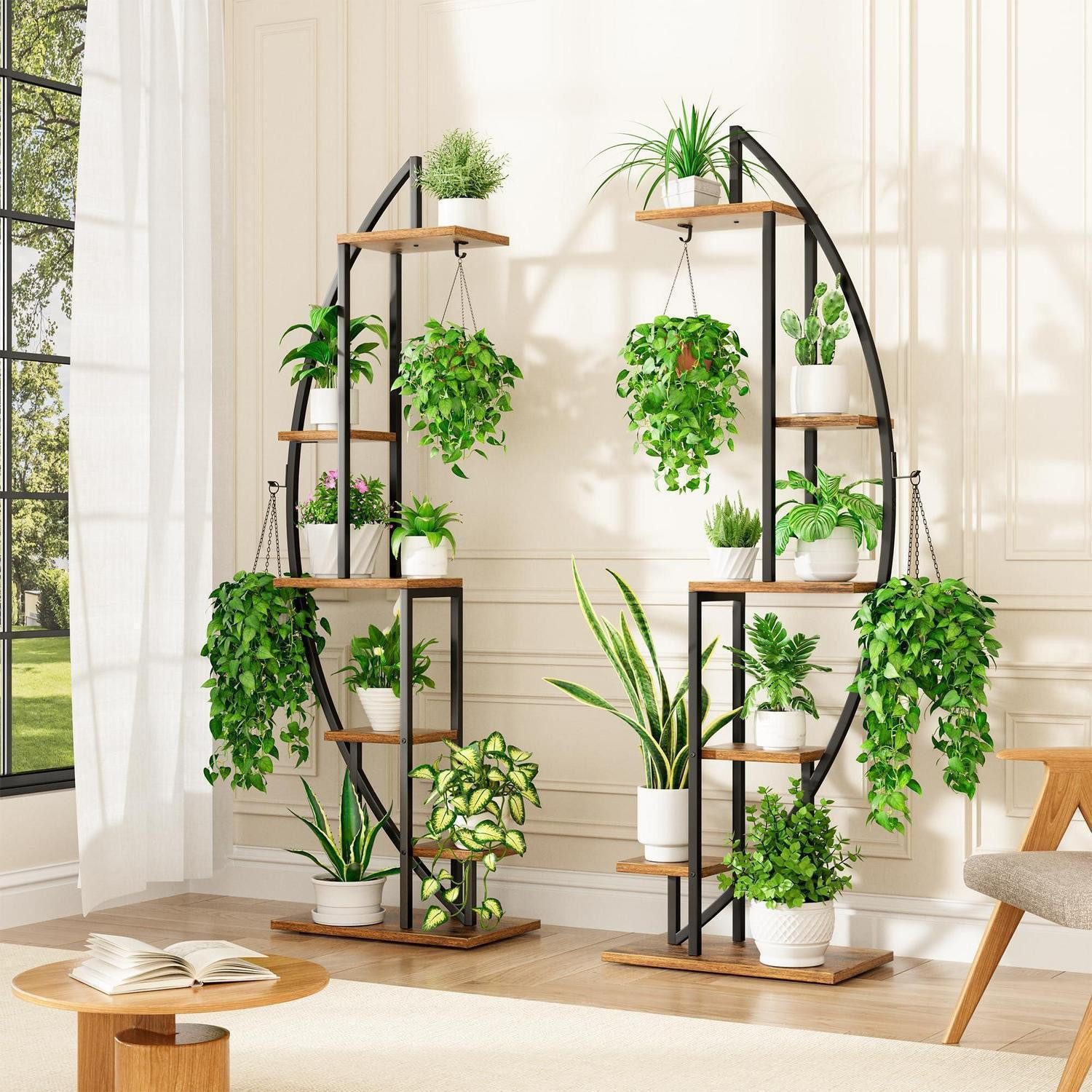 LuxusKollektion Blumenständer 6-stufiger Blumenständer Metall-Holz (2 St)