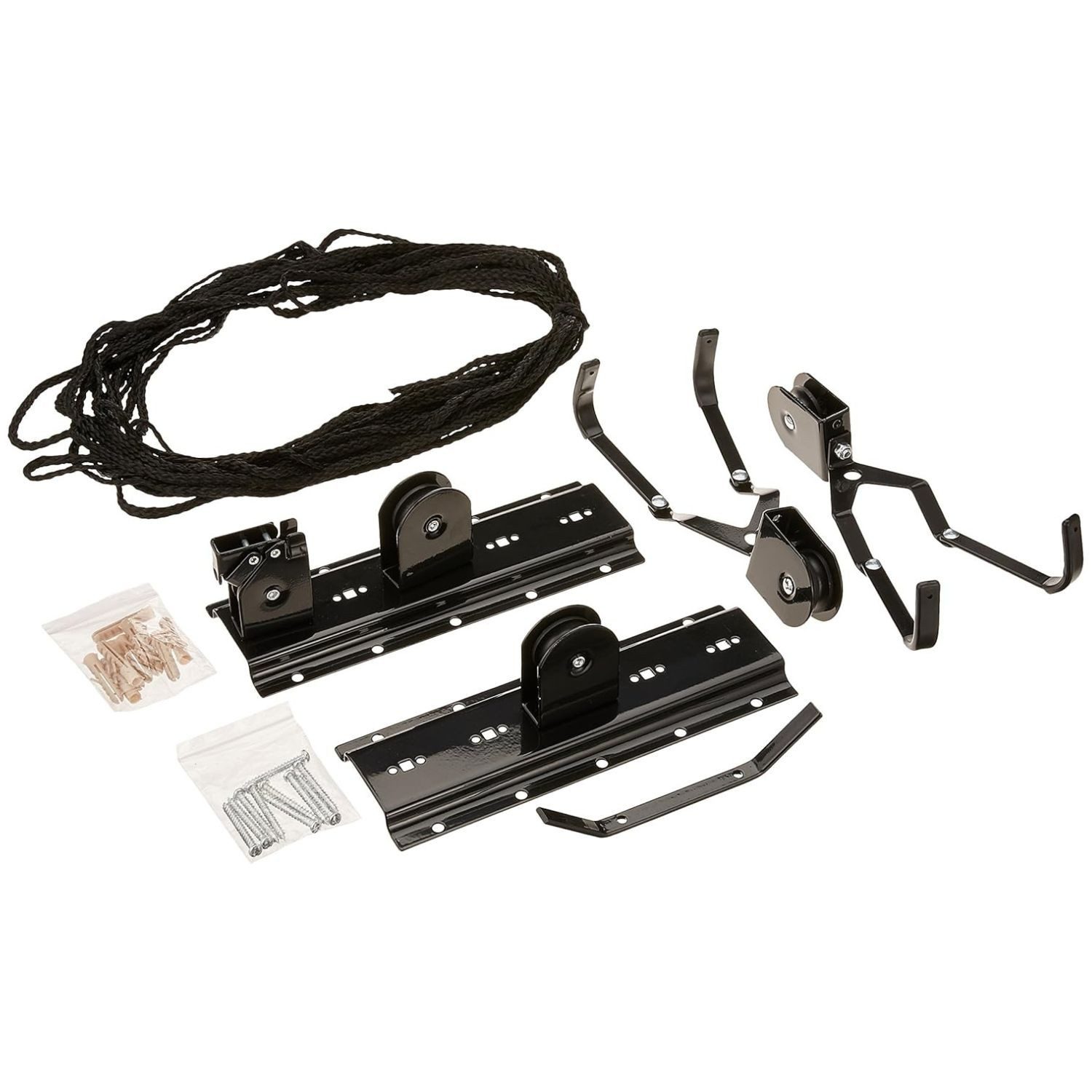 Diedrich Filmer GmbH Fahrradlift Bike Fahrrad-Lift Flaschenzug Decken-Lift Schwarz (Set, Komplett-Set), Deckenhalterung Fahrradaufhängung Fahrradlift Deckenlift bis 20kg