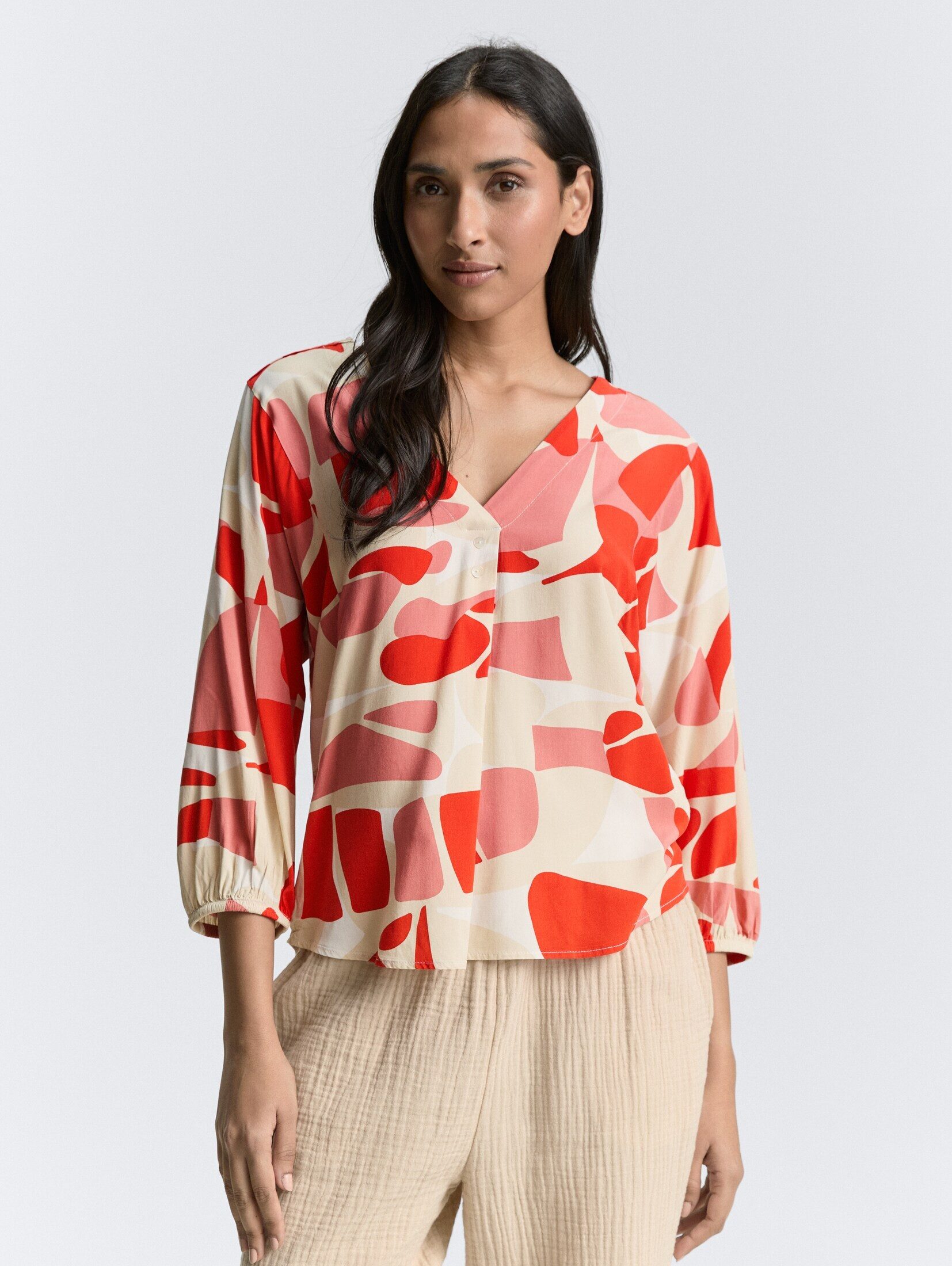 TOM TAILOR Langarmbluse Bluse mit Muster günstig online kaufen