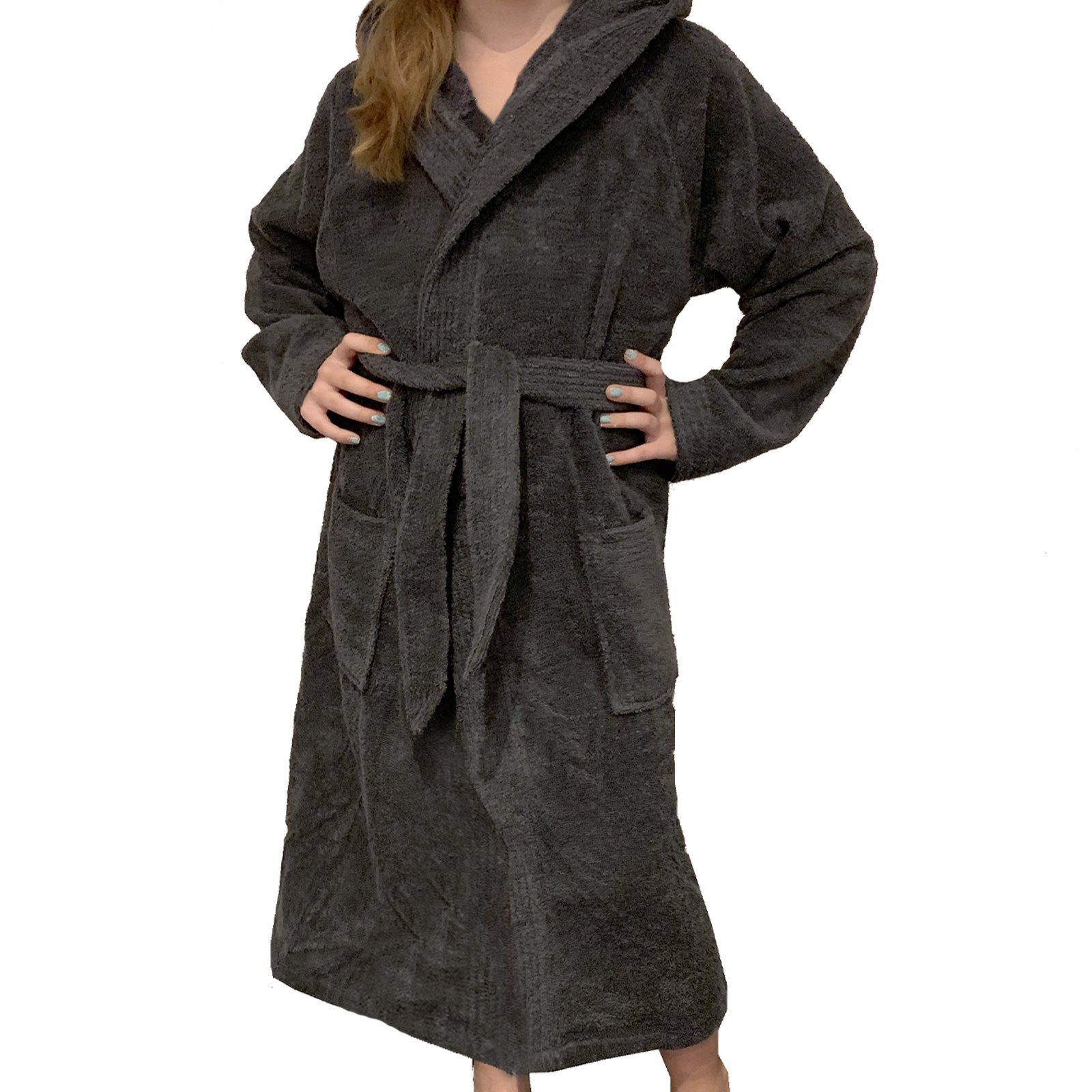 HOMELEVEL Bademantel Bademantel für Kinder aus Frottee Baumwolle - Morgenmantel Kinder, Baumwolle, Kinderbademantel Junge Mädchen kuschelig flauschig - Bathrobe Kids