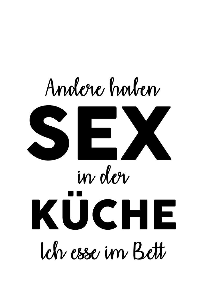 queence Wanddekoobjekt Andere haben Sex in der ..., Schriftzug auf  Stahlblech