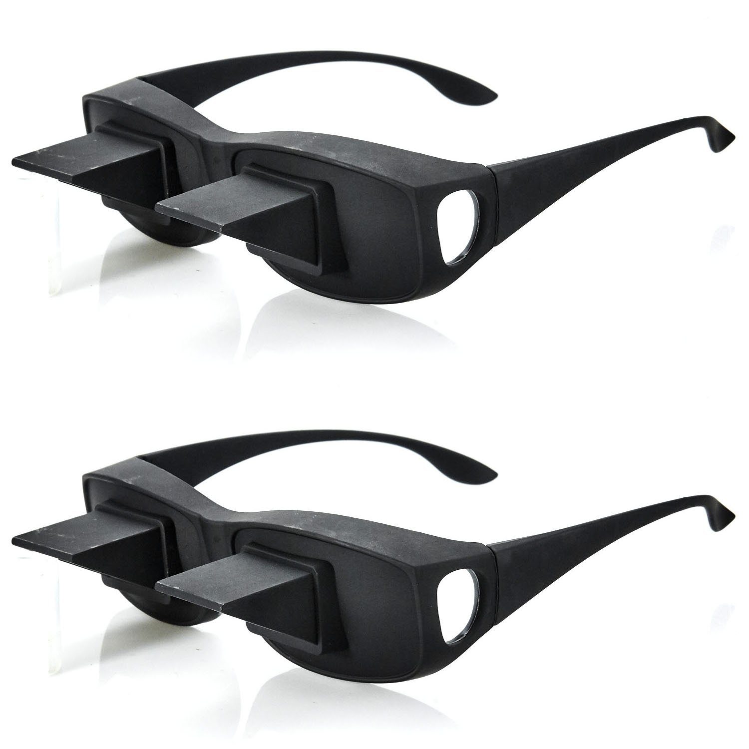 HAC24 Brille 2x Prismabrille Fernseh Lese Winkelbrille Fernsehbrille, 90 Grad Blick Zum Lesen Im Liegen