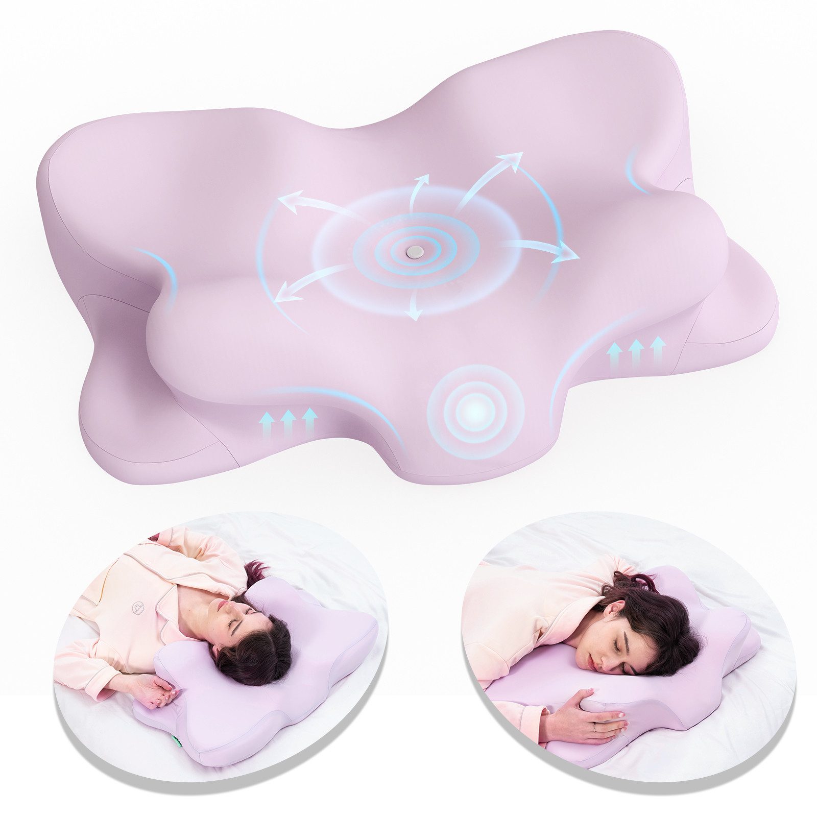 Kopfkissen Nackenstützkissen aus 55D Memory Foam, HWS-stützend, abnehmbarer Bezug