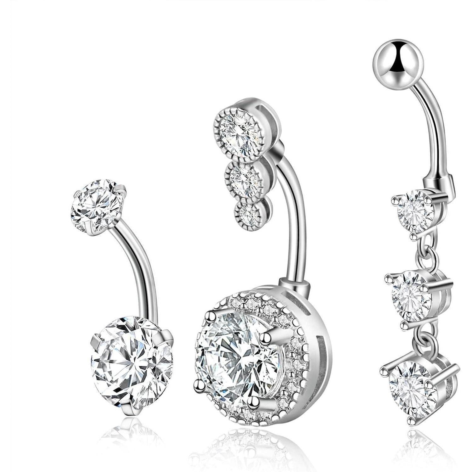 Candyfancy Bauchnabelpiercing-Set Bauchnabelpiercing Set 316L Chirurgenstahl 14G Zirkonia Herz 10mm