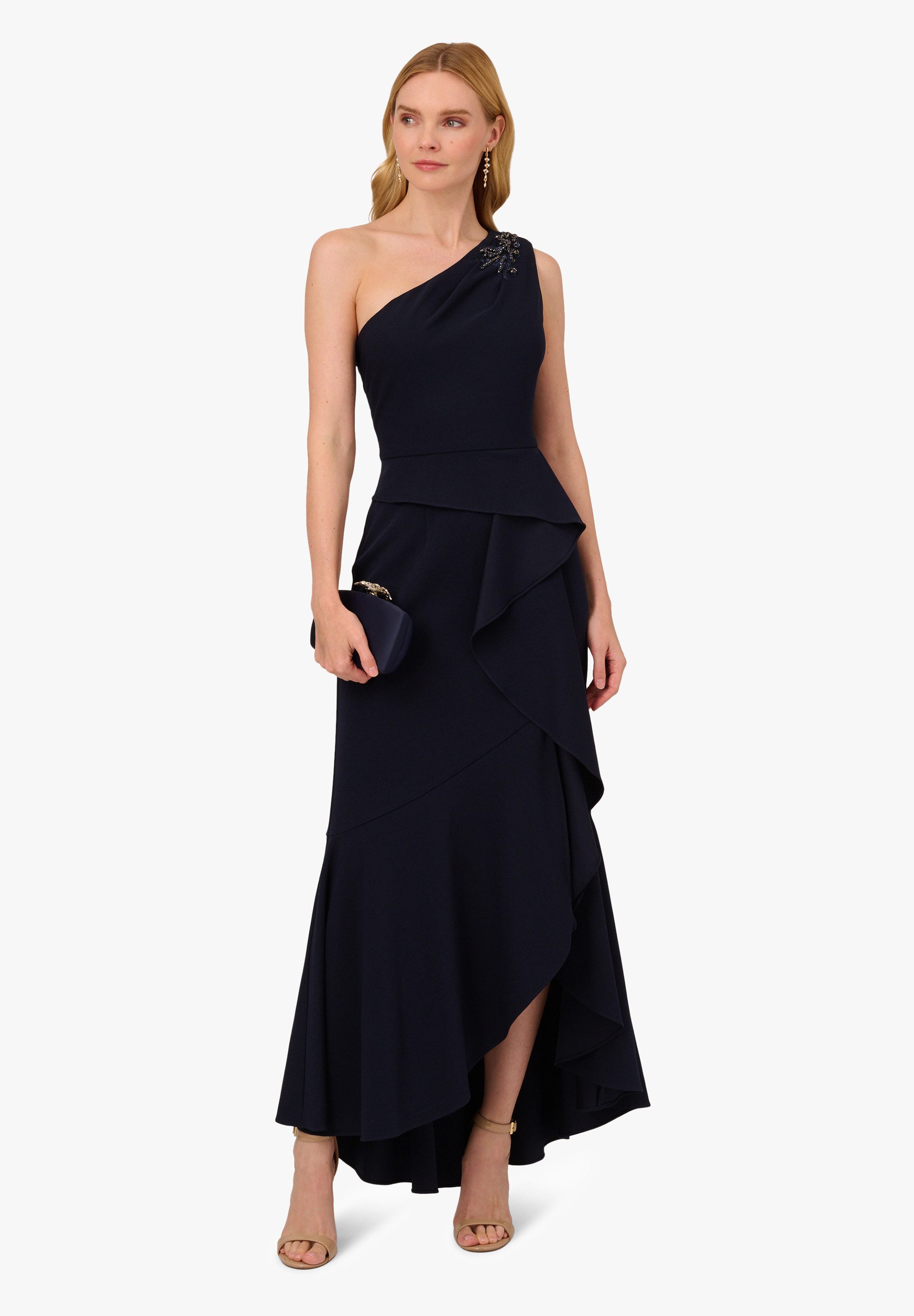 Adrianna Papell Abendkleid Beaded Knit Crepe Gown Tailliert, figurbetont, elegant