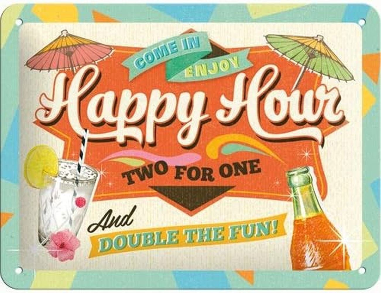 Nostalgic-Art Metallschild Blechschild 15x20 cm - Happy Hour günstig online kaufen