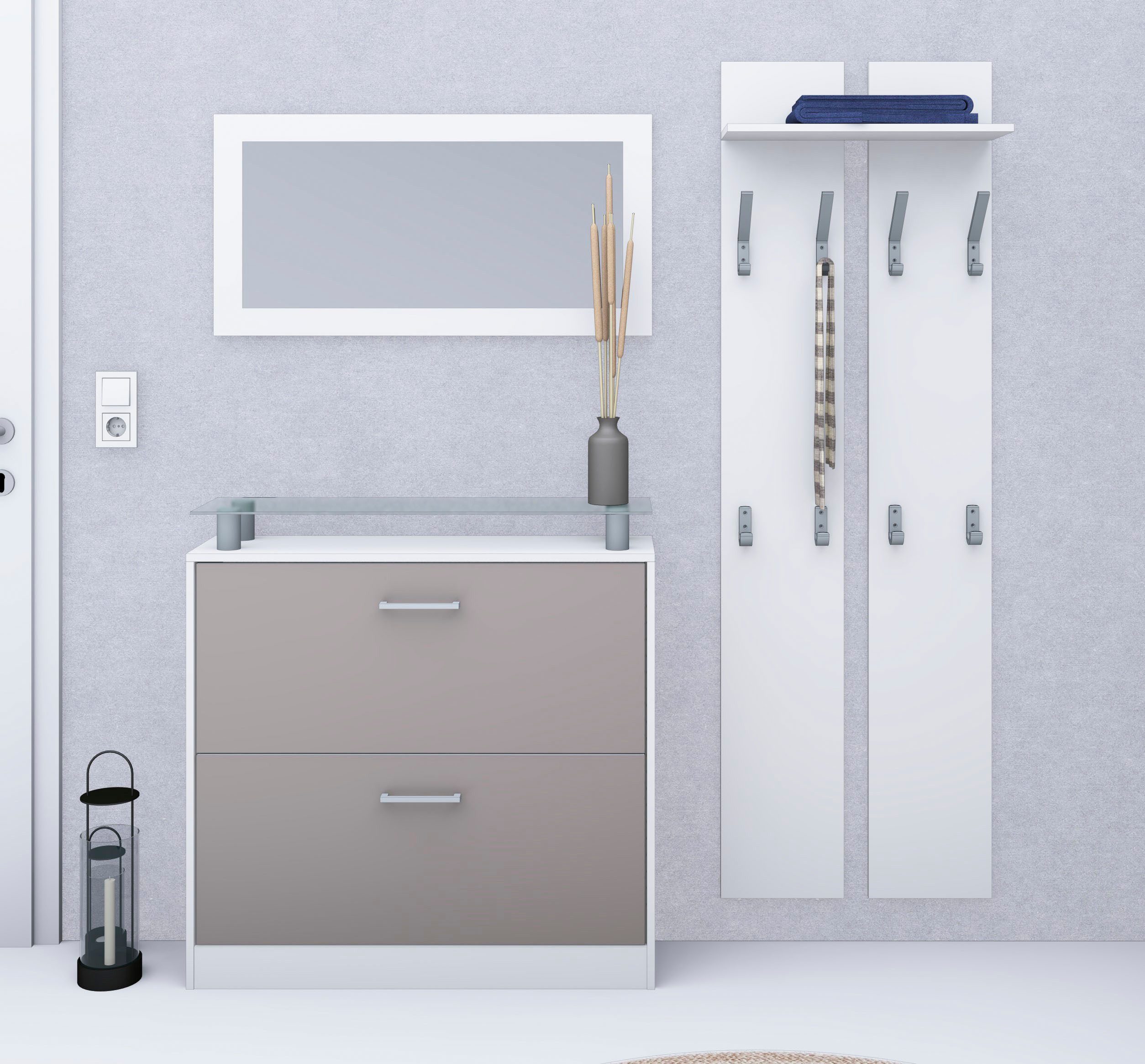 borchardt Möbel Garderoben-Set Finn, (Set, 3-St), mit Glasablage – Bild 2 von 5