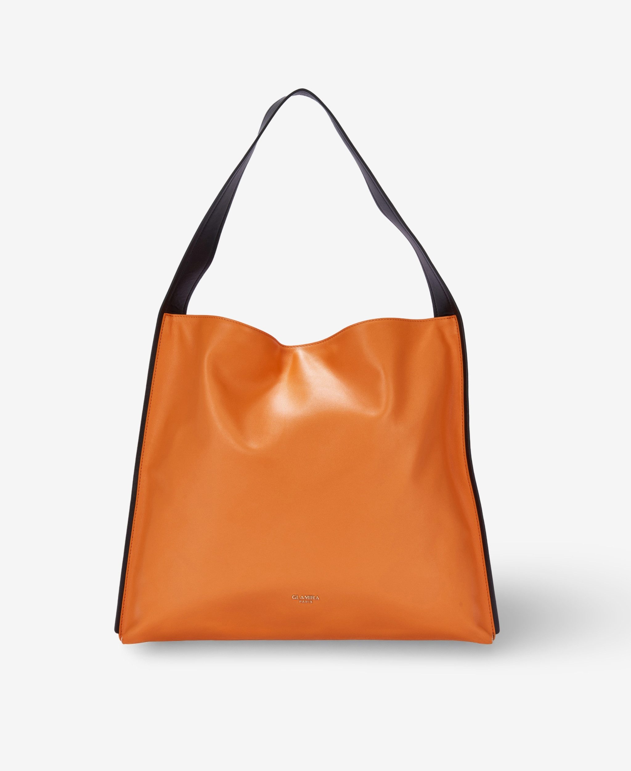 GLAMIRA Schultertasche DailyCompanion Orange Schultertasche (1-tlg), echt Leder, mit geräumigem Hauptfach