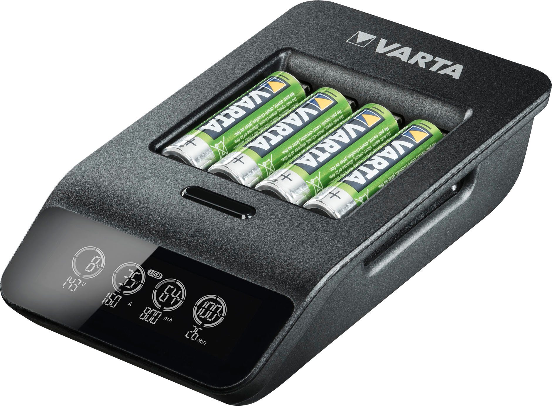 VARTA VARTA Charger+ Powerstation und Smart Micro AA/AAA-Akkus USB-Geräte LCD für 4