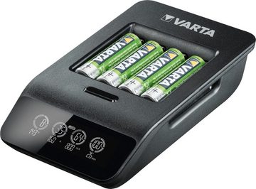 VARTA VARTA LCD Smart Charger+ für 4 AA/AAA-Akkus und USB-Geräte Powerstation Micro