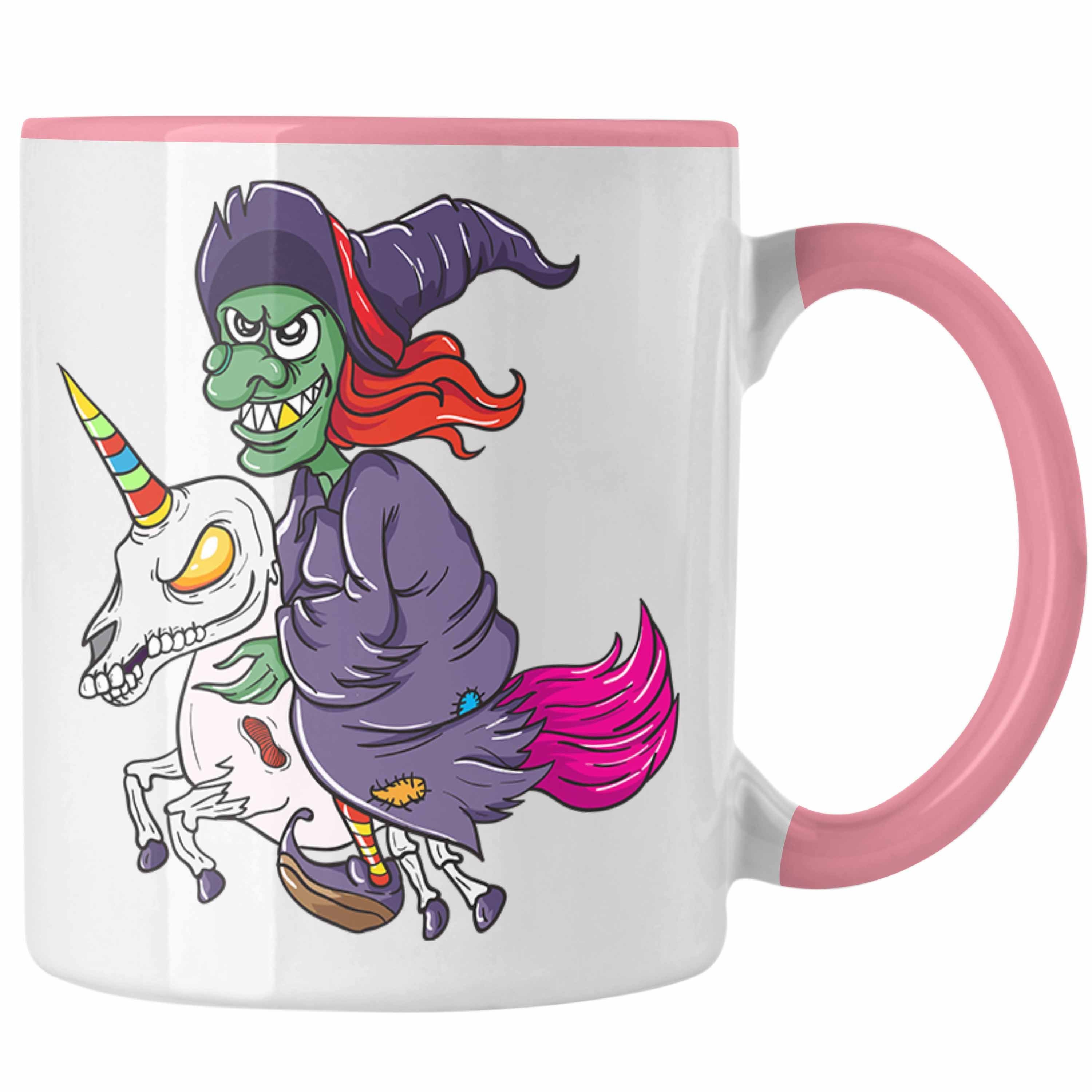 Tasse Dabbing Rosa Halloween Trendation Dekoration Becher Skelet Tasse Kürbis