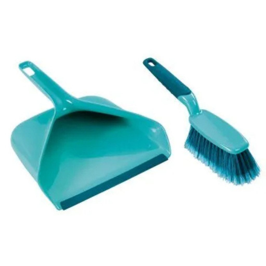 Leifheit Reinigungsbürsten-Set LEIFHEIT Handkehrset türkis, Fliesen, (Packung, 2-tlg., 26,5cm), Ideal für den Innenbereich