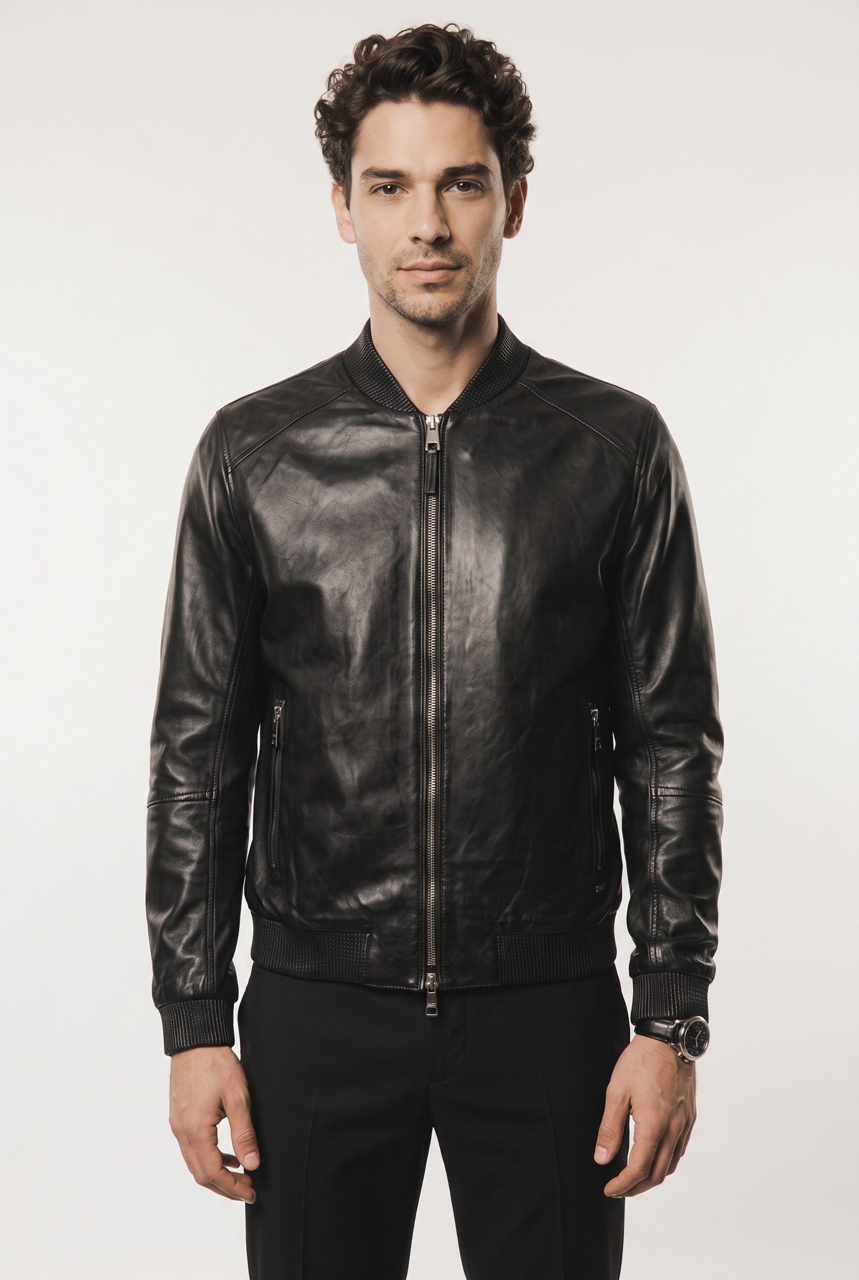 Mauritius Lederjacke MMGlashy (mauritiusHerren26) Blouson mit gerippten Details