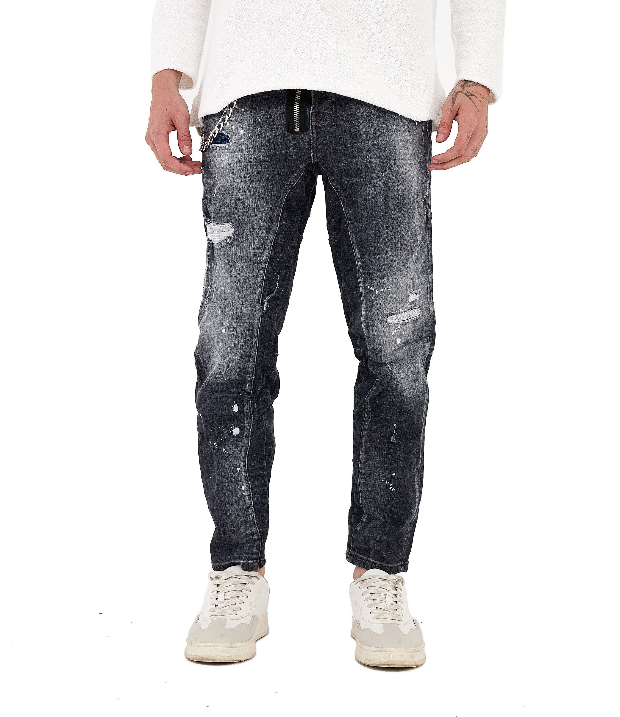 Denim Distriqt Skinny-fit-Jeans Destroyed Herren Jeans günstig online kaufen