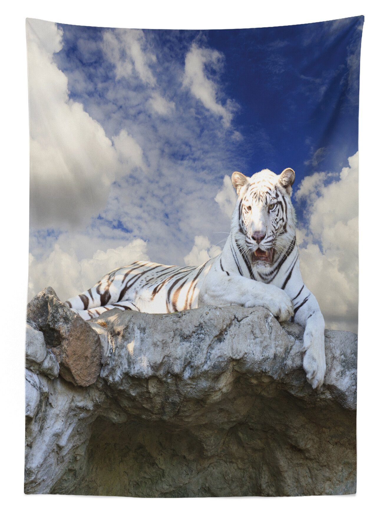 Abakuhaus Tischdecke Farbfest Waschbar Farben, Außen geeignet Klare Bereich Tiger Bengal den Jagd Feline Für