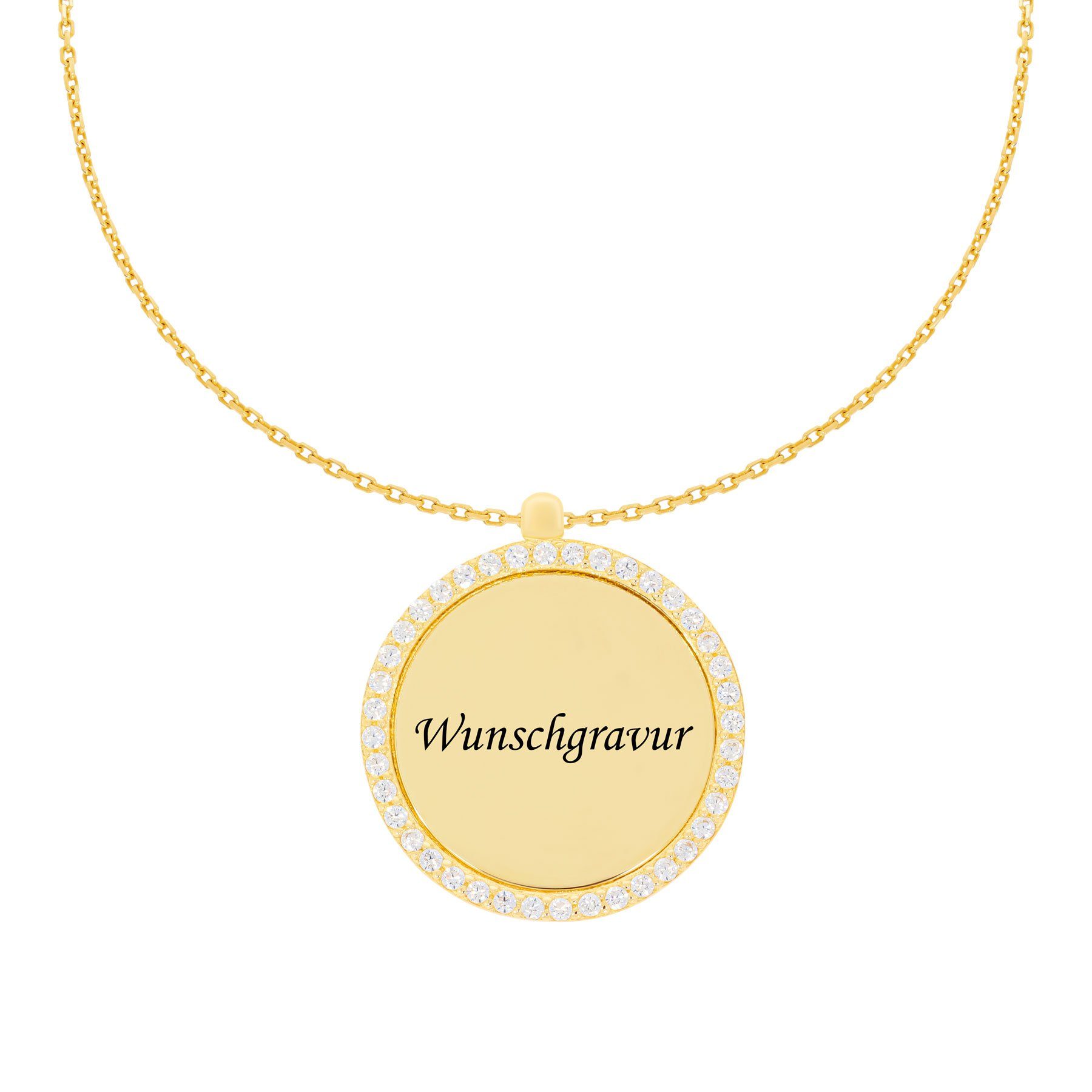 Stella-Jewellery Collier 585er Kette mit Gravurplatte günstig online kaufen