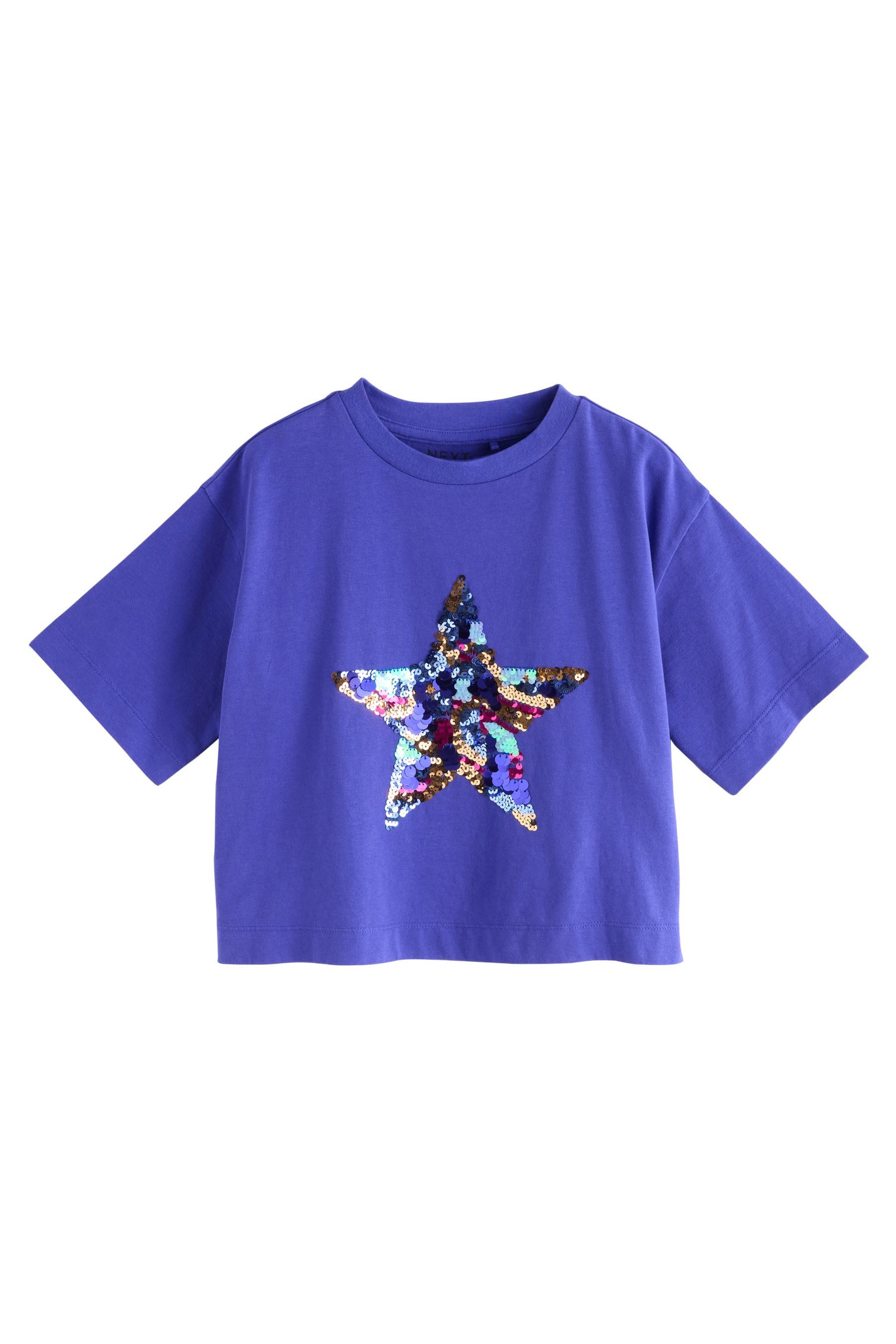 Paillettenshirt T-Shirt mit Paillettenstern