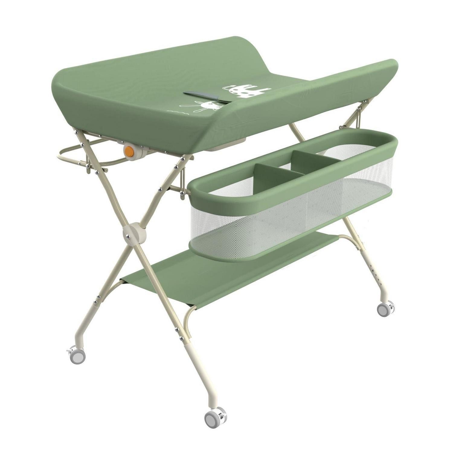 LuxusKollektion Wickelkommode Wickeltisch 4-in-1 faltbar tragbar grün