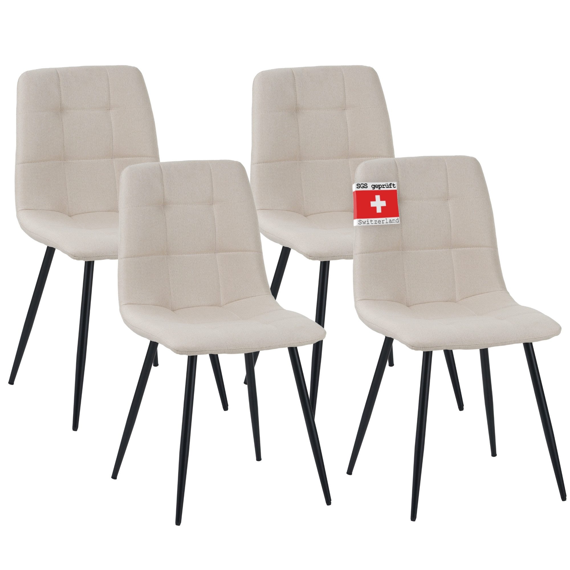 Albatros International Esszimmerstuhl Esszimmerstuhl BORA 4er Set Beige Sto günstig online kaufen