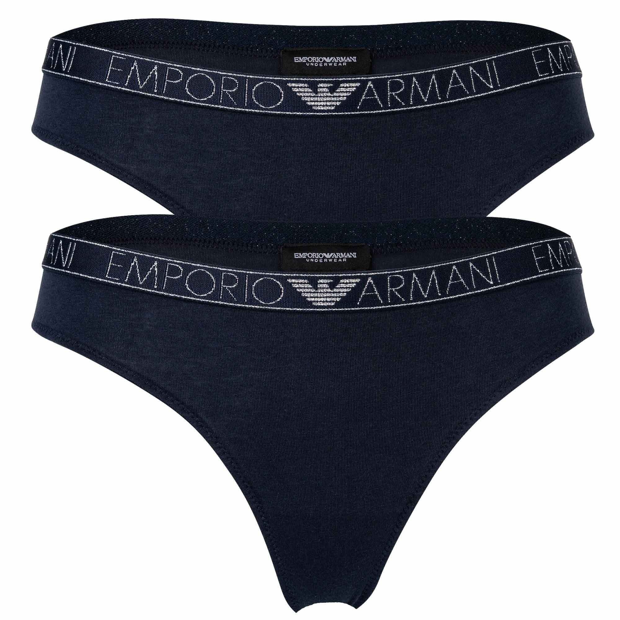 ESSENTIAL Damen Blau String STUDS 2er Armani Emporio String, Pack - LOGO