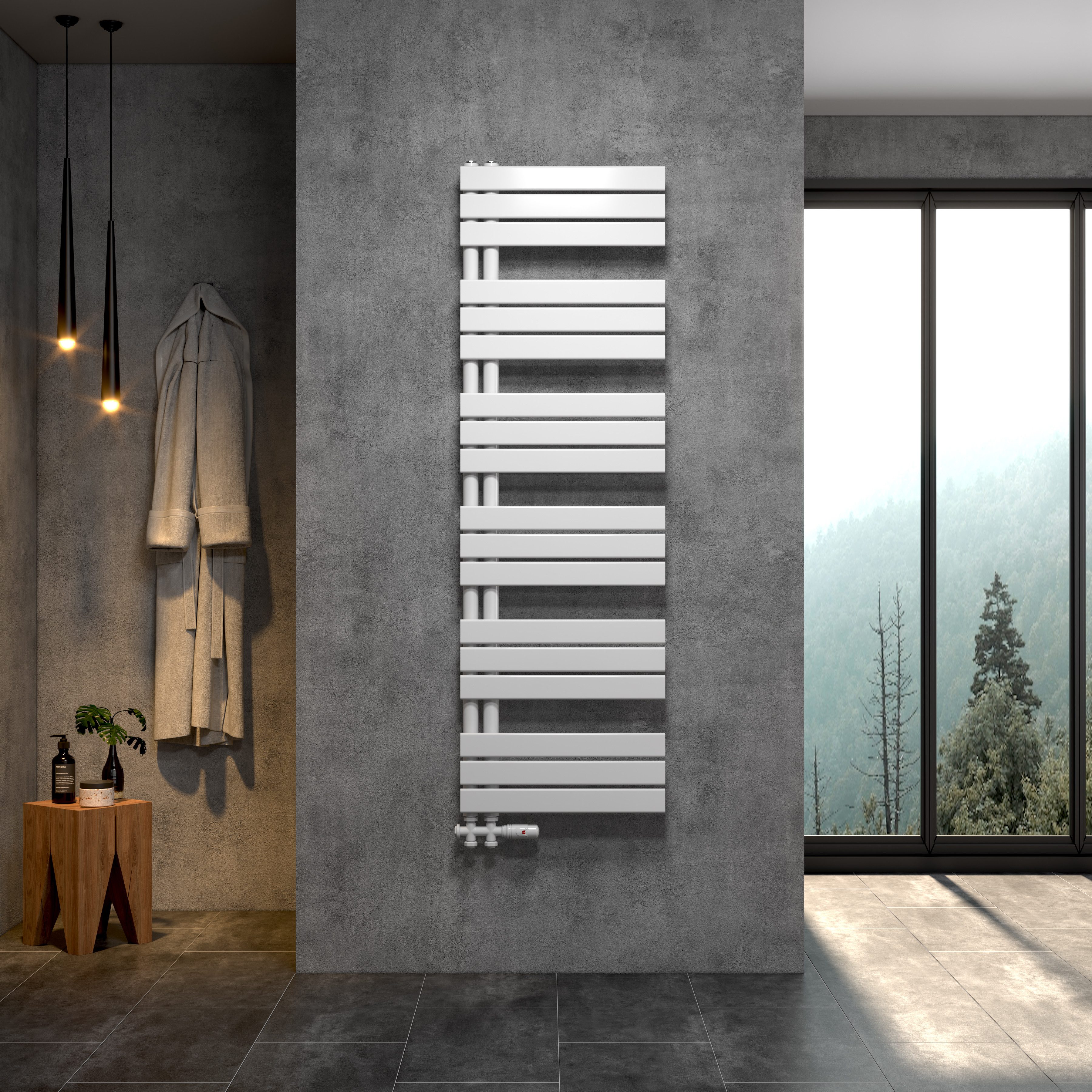 WITEN&NOCK Badheizkörper RUCHI Designheizkörper Handtuchtrockner Mittelansc günstig online kaufen