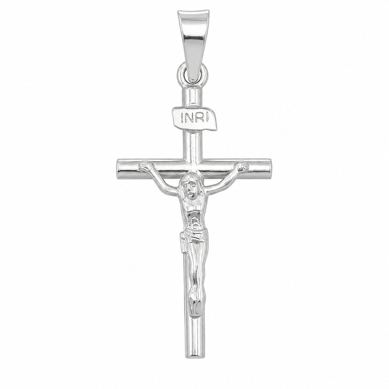 unbespielt Kreuzanhänger Anhänger Kreuz mit Jesus 925 Silber Abmessung 23 x 13 mm Kruzifix, Silberschmuck für Damen und Herren