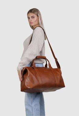 PURE Leather Studio Reisetasche Reisetasche ELNATH, Echtleder Weekender Handgepäck Duffle Bag mit Trolley-Aufsteckfunktion