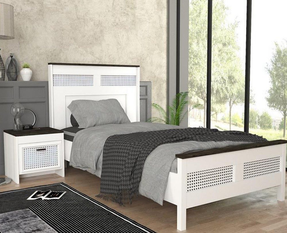 Xlmoebel Holzbett Weißes Kinderbett aus Holz für modernes Jugendzimmer (Bett, Bett), Hergestellt in Europa