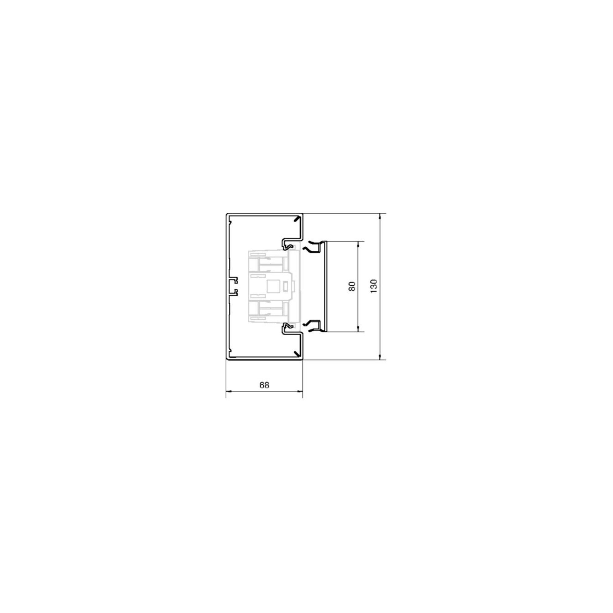 Hager Kabelführung Tehalit Brüstungskanal-Unterteil 65x130mm PVC gsw BR6513019011 2 Stk