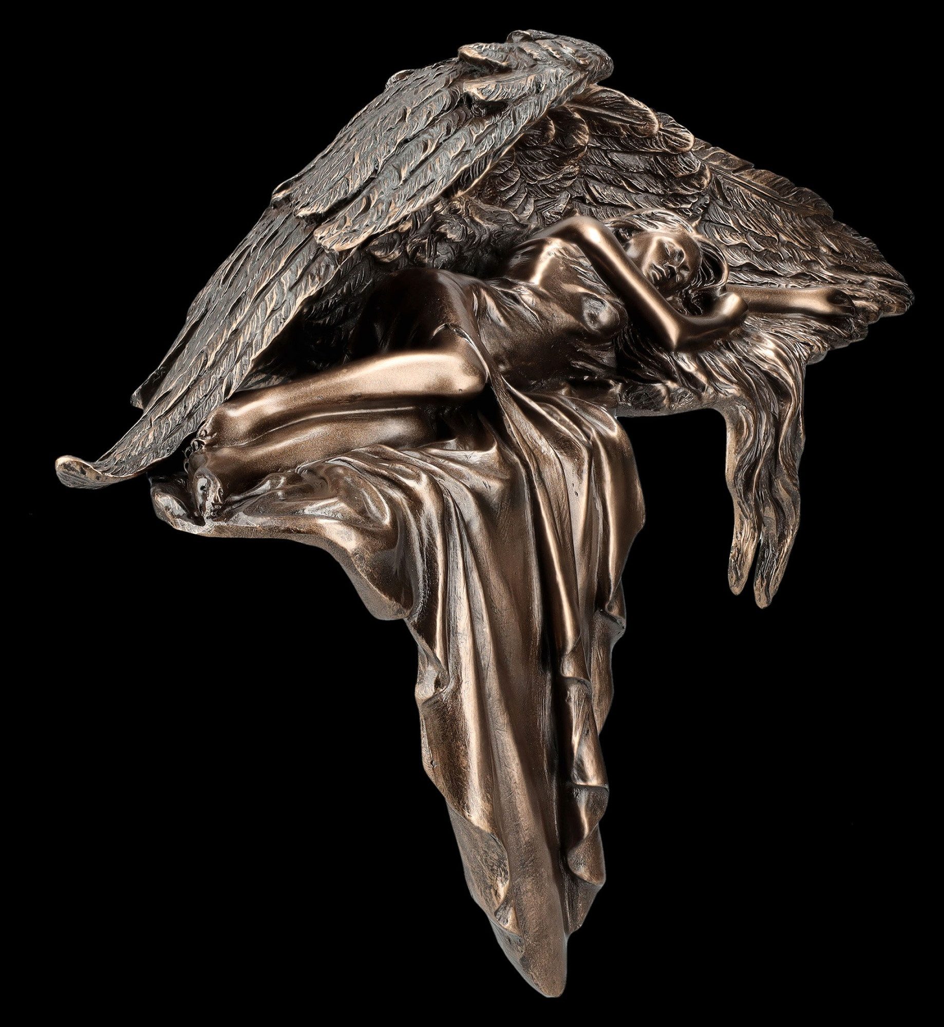 Figuren Shop GmbH Dekofigur Veronese Engel – bronzierte Schutzengel Figur Kantenhocker 13.5 cm – Bild 5 von 5