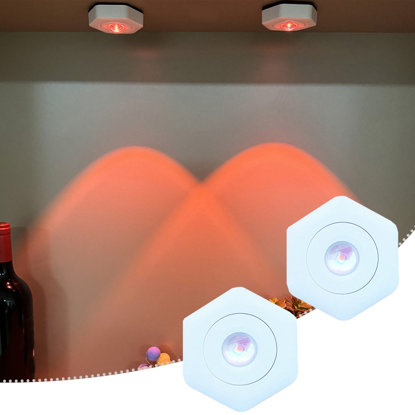 MUPOO Unterschrankleuchte LED-Spots Batteriebetrieben 1/2/4er-Pack, Kabello günstig online kaufen