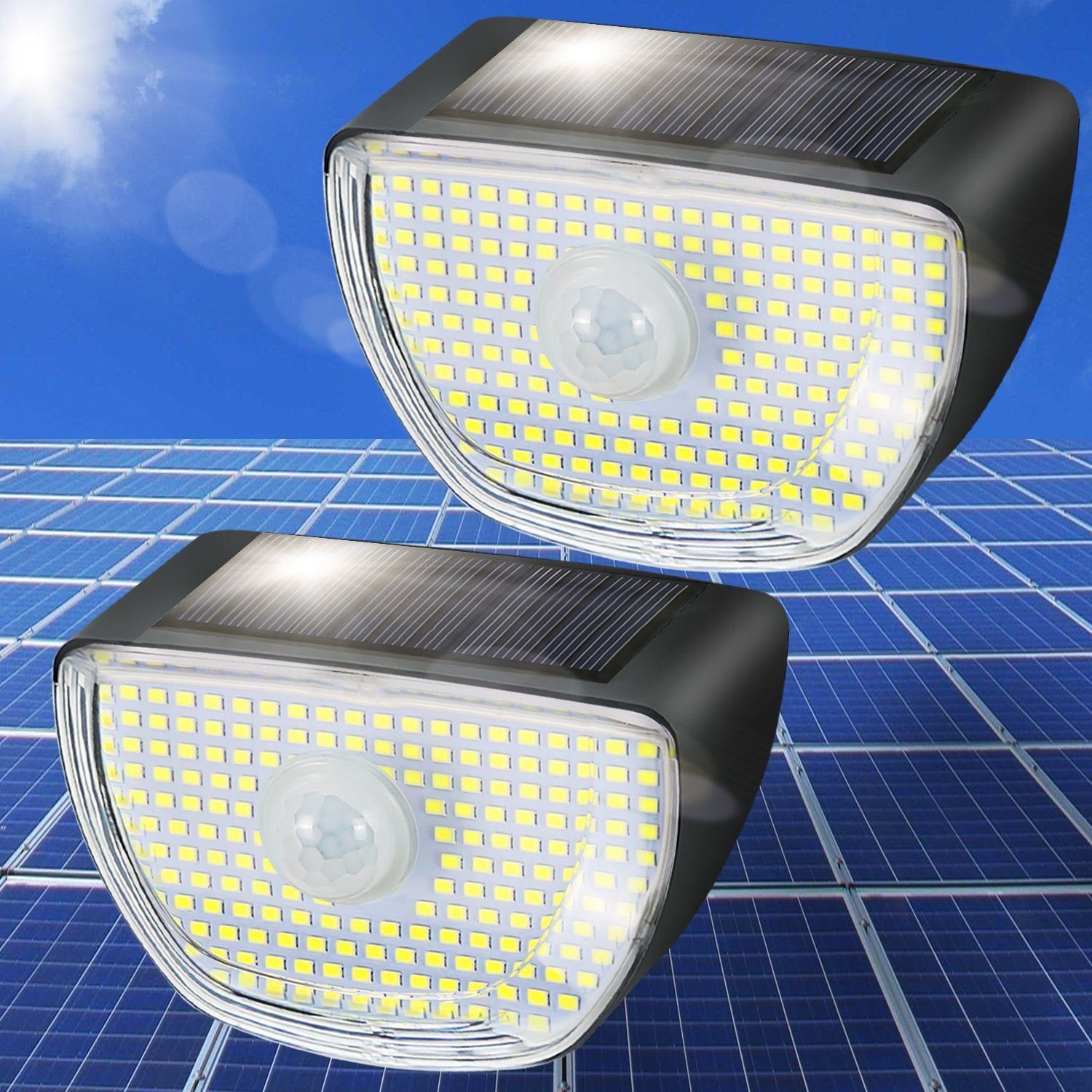 fest integriert ZMH Solarlampe LED Modern Bewegungsmelder Außen für mit LED Design, LED Solarleuchte