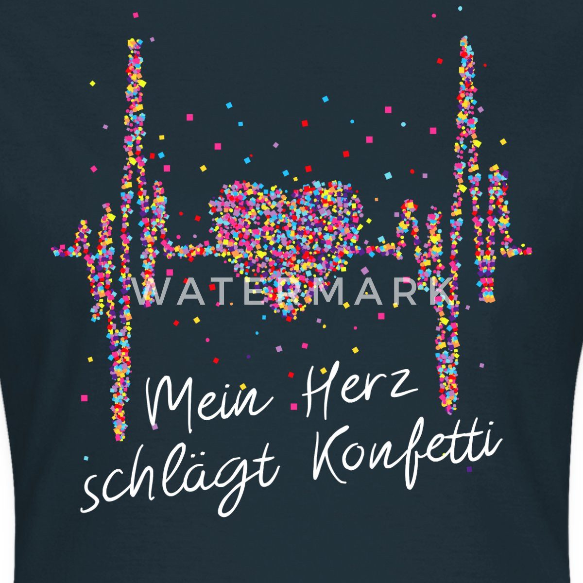 Spreadshirt T-Shirt Herzschlag Karneval Mein Herz Schlägt Konfetti Spruch F günstig online kaufen