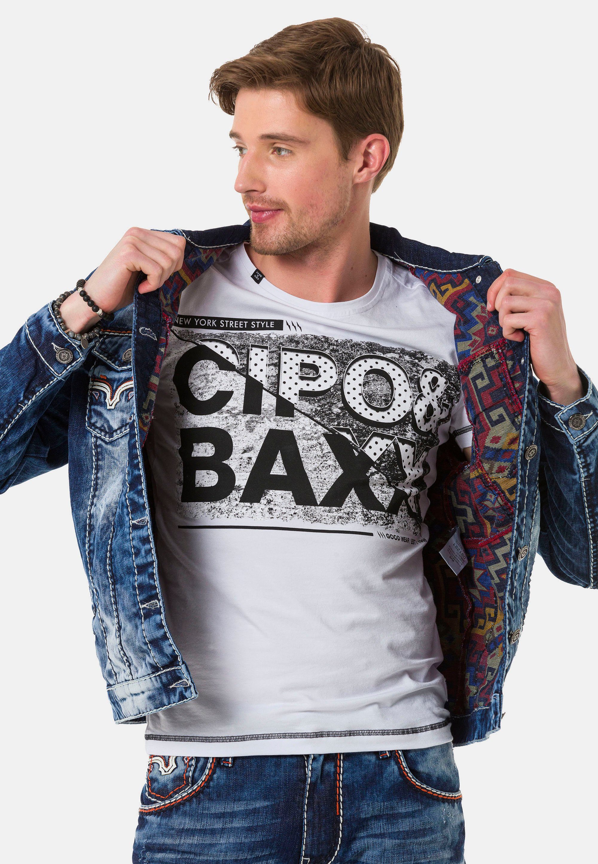 Cipo & Baxx Jeansjacke mit tollen Zier-Elementen