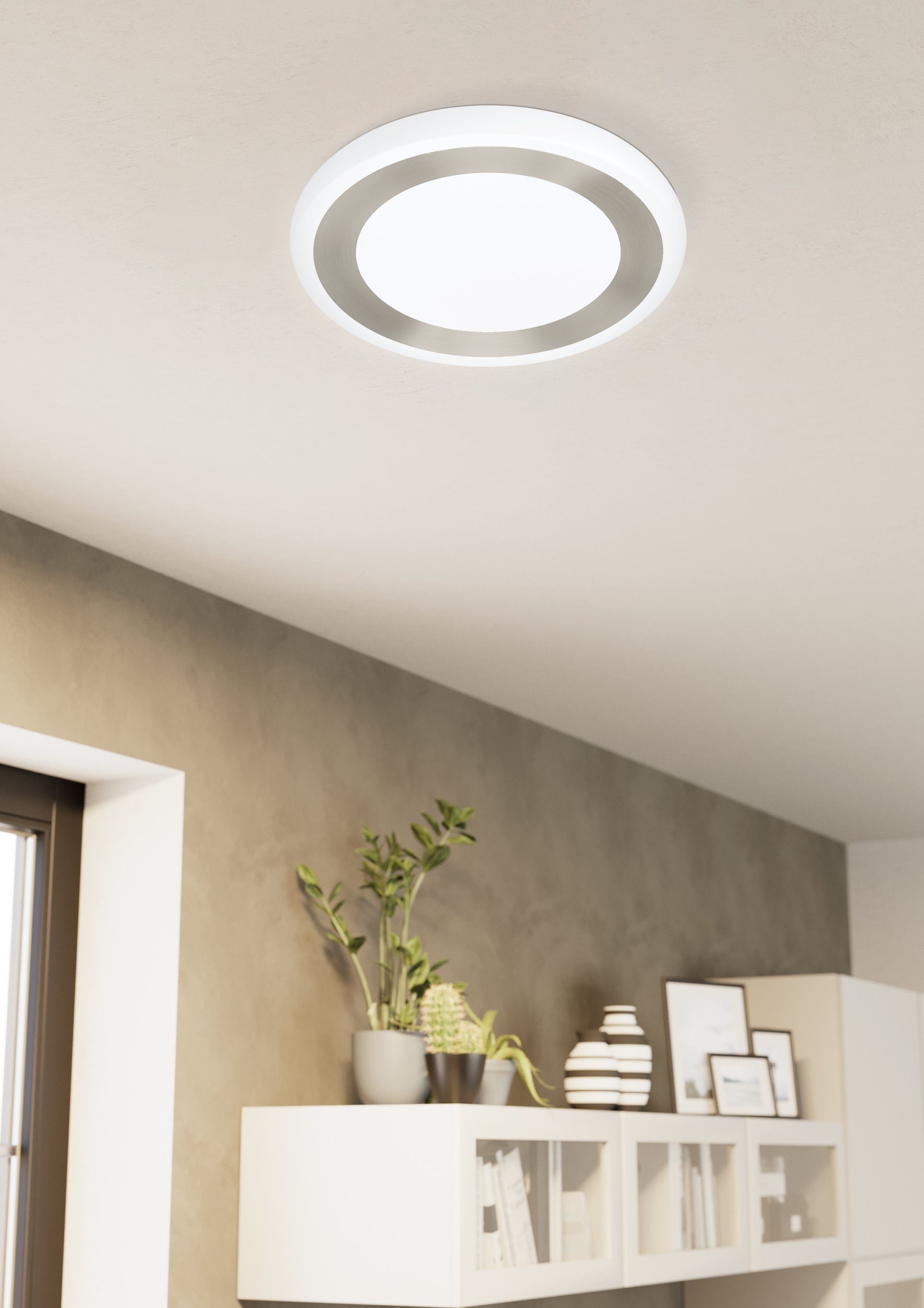 Deckenleuchte cm Wohnzimmerlampe, 48 EGLO Leuchtmittel Ø Küchenlampe, Flurlampe, Ruidera, Deckenlampe, inklusive, LED