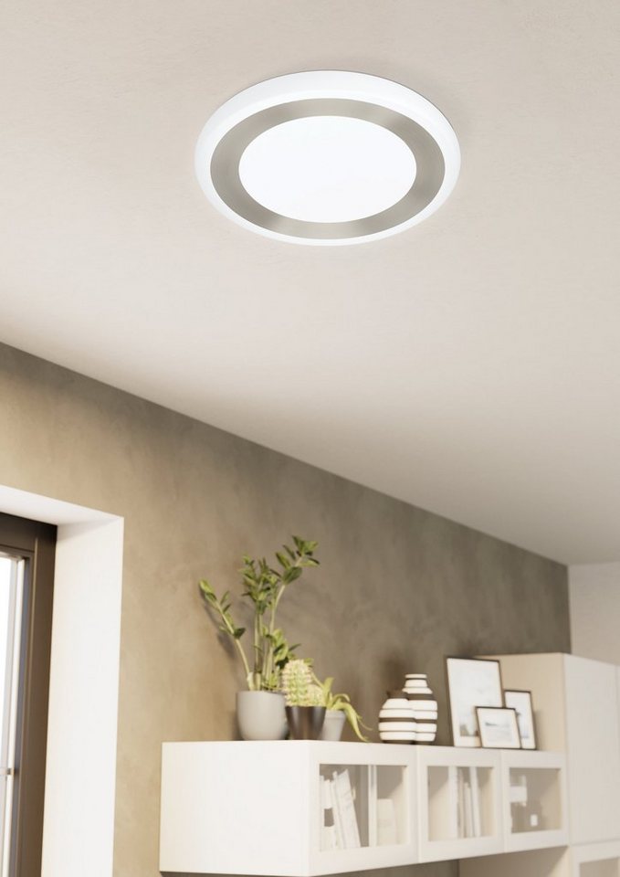 EGLO LED Deckenleuchte Ruidera, Leuchtmittel inklusive, Deckenlampe,  Wohnzimmerlampe, Küchenlampe, Flurlampe, Ø 48 cm