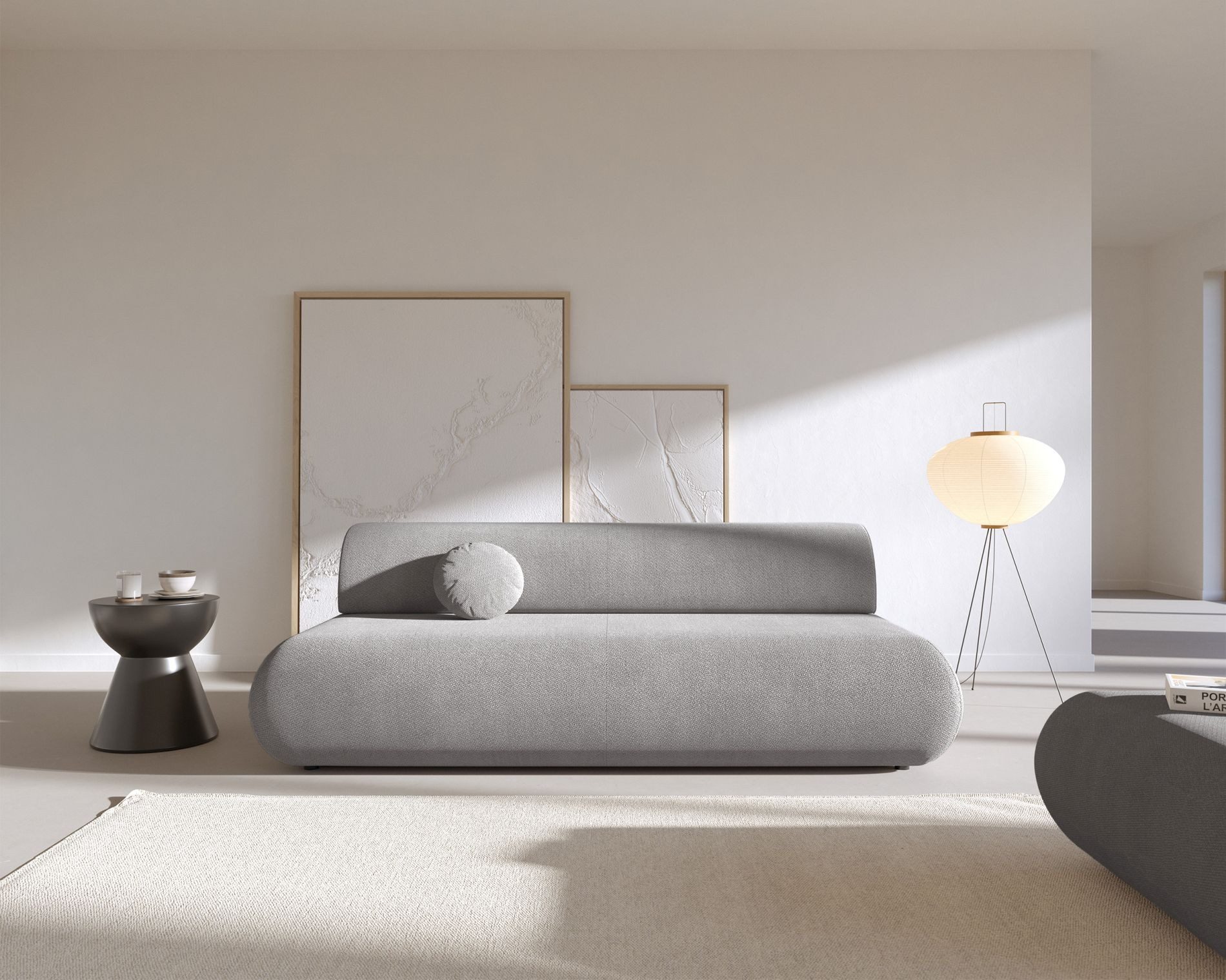 Selsey Schlafsofa, mit Schlaffunktion, Stauraum, Chenille und Zierkissen, 214 cm