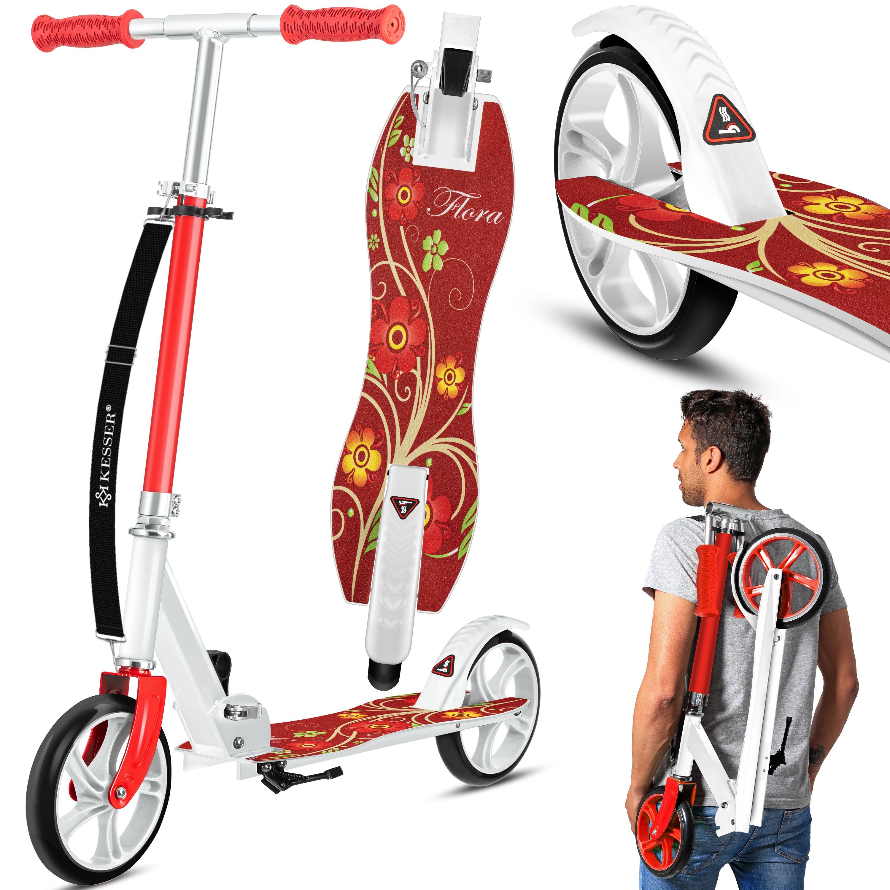 KESSER® Cityroller Scooter 205mm Roller Kinderroller Tretroller Kickroller Alu 