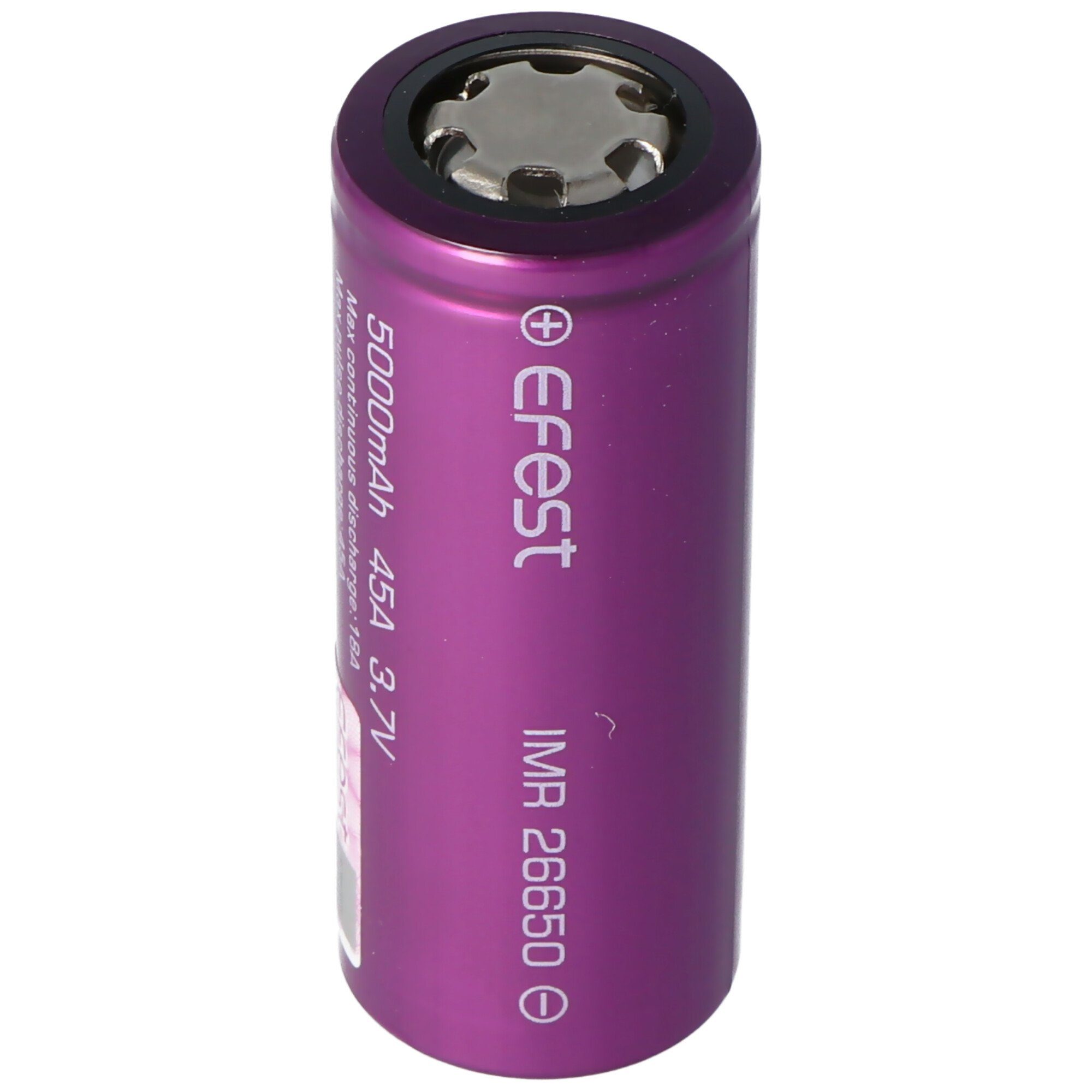 mAh EFEST 3,6V Efest 5000 Li-Ion-Akku 3,7V Akku Purple (3,6 5000mAh, ungeschützt 26 V) IMR26650 -