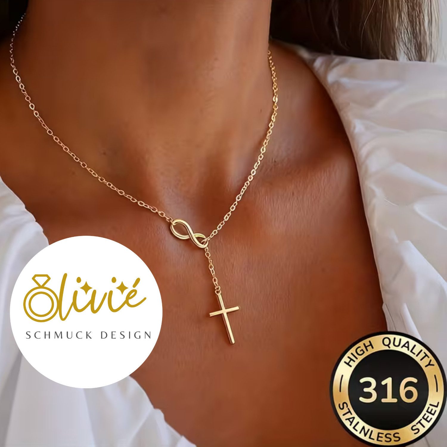 XCOAST Edelstahlkette Infinity Grace Damen Kette – Elegante Edelstahl Halsk günstig online kaufen