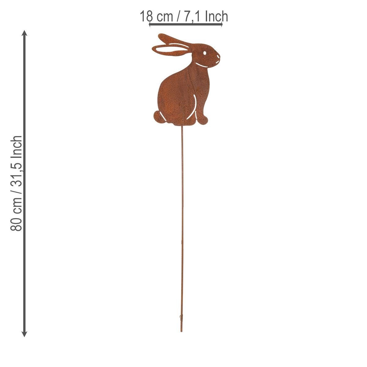 Florists Products Osterhase Osterdekoration Hase Gartenstecker Metall für Frühlingsdeko, 4 Stück