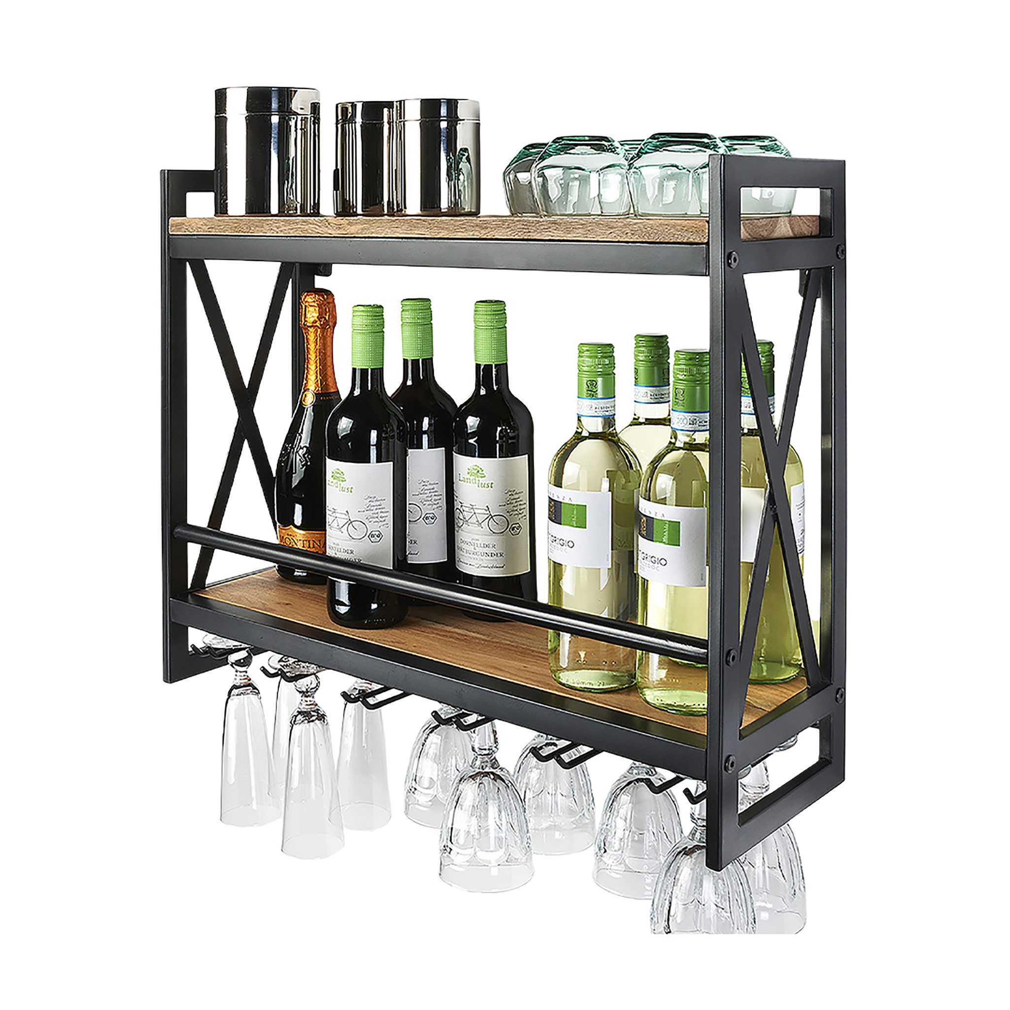 Kobolo Regal Wandregal ACOLON aus Metall und Mangoholz günstig online kaufen