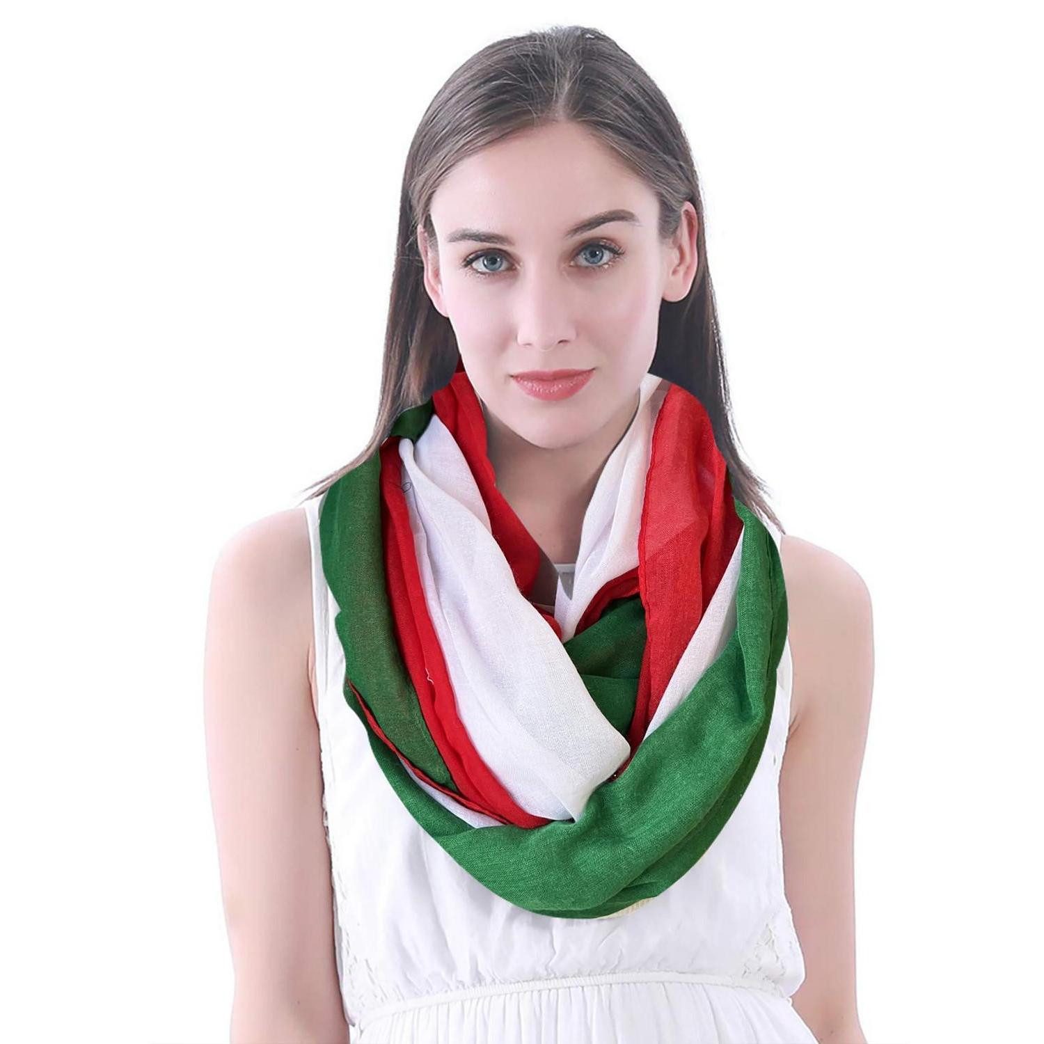 LuxusKollektion Loop Loop Schal Damen Italienische Flagge Grün Weiß Rot, (1-St)